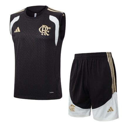 Kit Flamengo 2026/27 Regata e Shorts de Treino - Preto Marrom Branco Bege