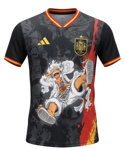 Camisa Espanha 2026/27 One Piece - Torcedor Masculina - Preta - Vermelha - Amarela - Branca