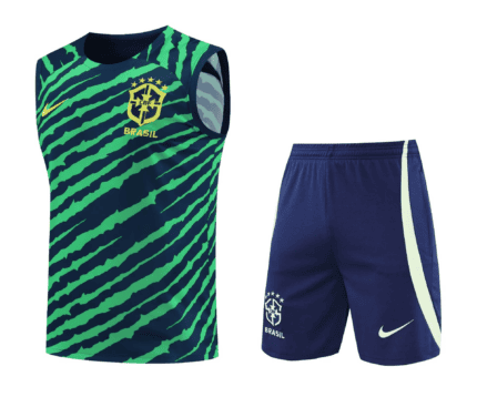 Kit Brasil 2022/23 Regata e Shorts de Treino - Retrô - Verde - Preta