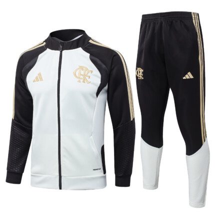 Conjunto Flamengo 2026/27 Jaqueta e Calça de Treino - Branco Bege Preto Marrom