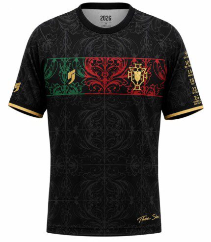 Camisa Portugal 2026/27 The Siu - Torcedor Masculina - Preta - Verde - Vermelha - Dourada