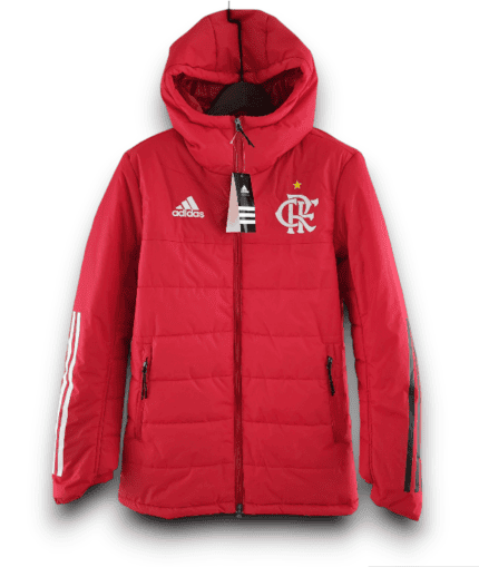 Jaqueta Capuz Flamengo 2022 Bobojaco Puffer - Retrô - Vermelho