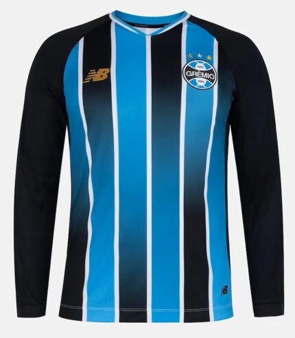 Camisa Grêmio 2026/27 - Manga Longa - Torcedor Masculina - Preta - Azul - Tricolor
