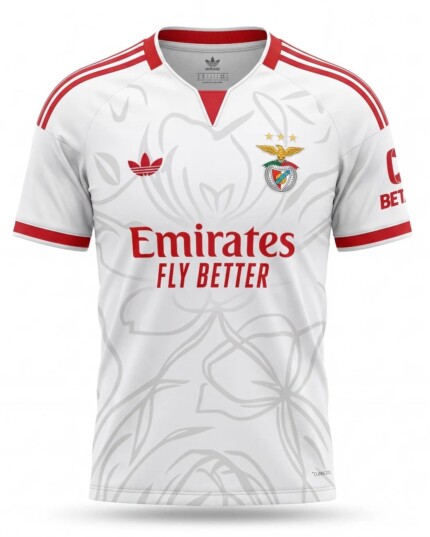 Camisa Benfica 2026/27 Conceitual - Torcedor Masculina - Branca - Vermelha