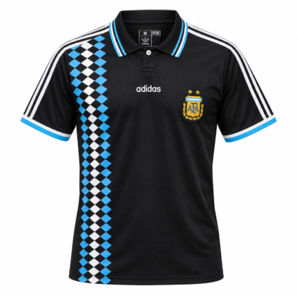 Camisa Argentina 1994 Away Third III - Retrô Masculina - Preta - Azul - Branca