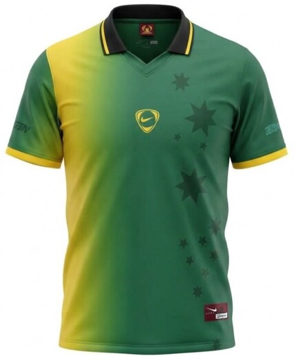 Camisa Austrália 2026/27 Total 90 Travis Scott - Torcedor Masculina - Azul - Preta - Verde