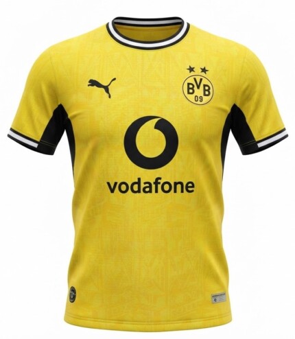 Camisa Borussia Dortmund 2026/27 Home I - Jogador Masculina - Amarela - Preta - Branca