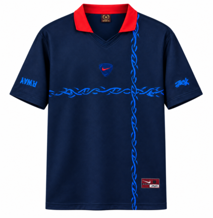 Camisa Noruega 2026/27 Total 90 Travis Scott - Torcedor Masculina - Azul - Vermelha