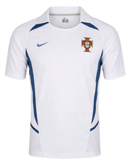 Camisa Portugal 2002/04 Away II - Retrô Masculina - Azul - Branca
