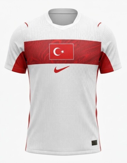 Camisa Turquia 2026/27 Away II - Jogador Masculina - Branca - Vermelha