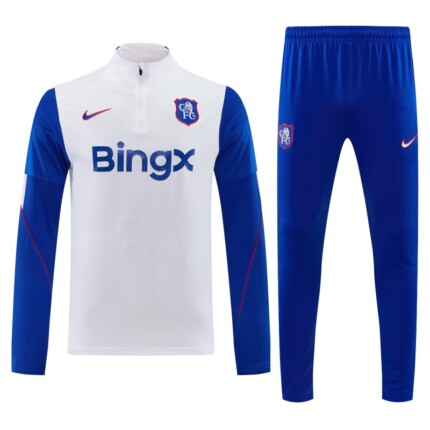 Conjunto Chelsea FC 2026/27 Blusão e Calça de Treino - Azul - Branca