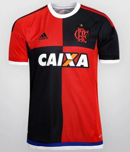 Camisa Flamengo 2015/16 Rio 450 Anos - Retrô Masculina - Vermelha Preta (Rubro-Negra)