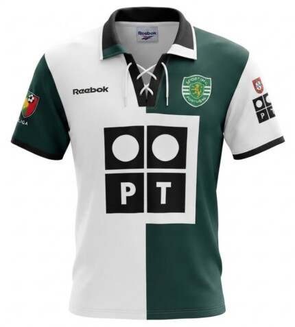 Camisa Sporting Lisboa 2002/03 - Retrô Masculina - Verde Branca