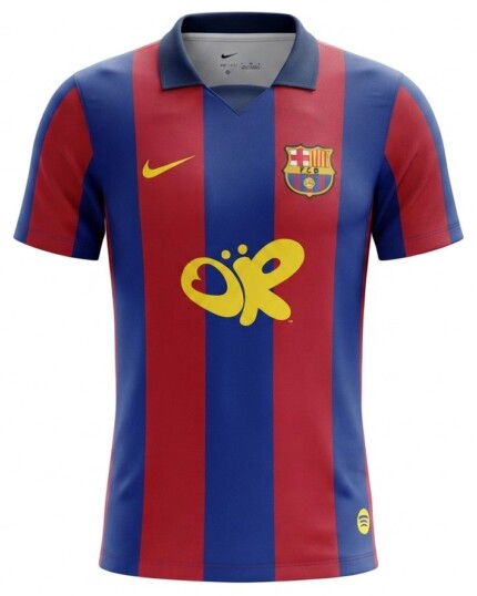 Camisa FC Barcelona 2003/04 Edição Especial Olivia Rodrigo - Retrô Masculina - Azul Grená