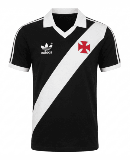 Camisa Vasco da Gama 1988/89 - Retrô Masculina - Preta - Branca
