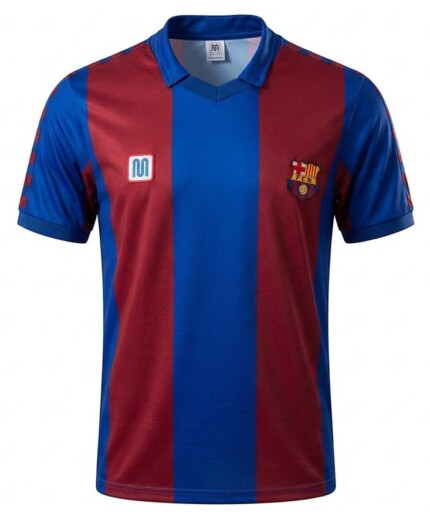 Camisa FC Barcelona 1980/81 - Retrô Masculina - Azul Grená