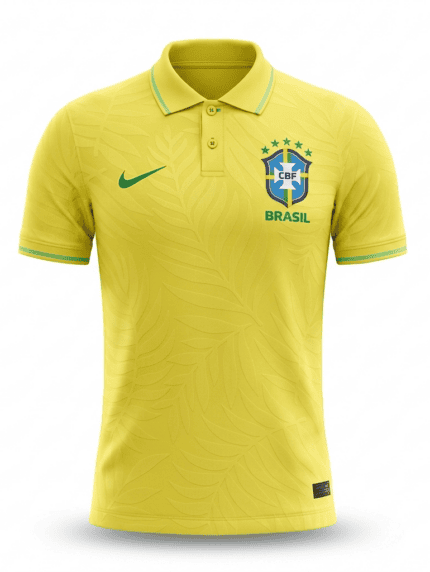 Camisa Brasil 2025/26 Polo - Jogador Masculina - Amarela - Verde