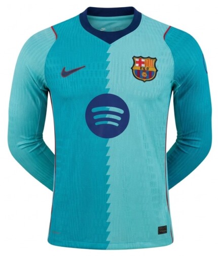 Camisa FC Barcelona 2026/27 - Manga Longa - Jogador Masculina - Verde Azul