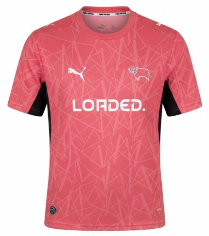 Camisa Derby County FC 2026/27 - Torcedor Masculina - Rosa Branca Salmão