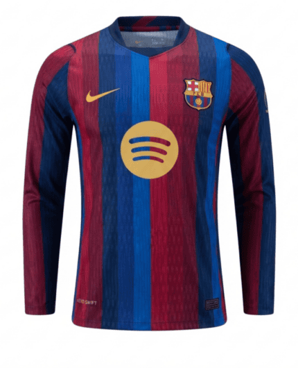 Camisa FC Barcelona 2026/27 Manga Longa - Jogador Masculina - Vermelha - Azul