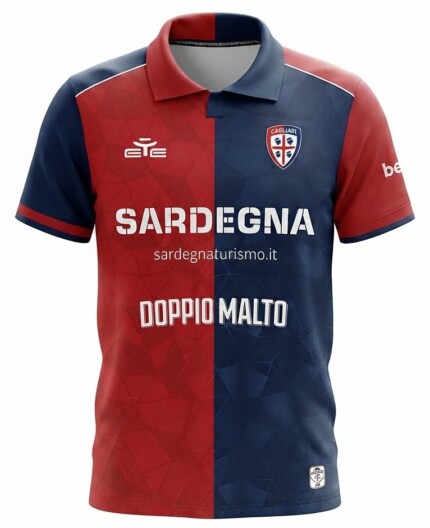 Camisa Cagliari Calcio 2026/27 - Torcedor Masculina - Vermelha Preta Azul