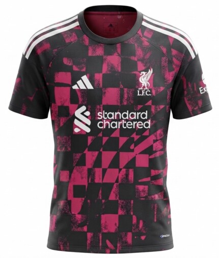 Camisa Liverpool FC 2026/27 - Torcedor Masculina - Preta Vermelha Bordô