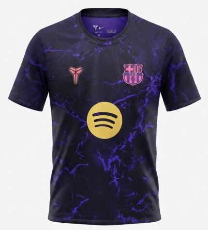 Camisa FC Barcelona 2026/27 Kobe Bryant - Torcedor Masculina - Preta Roxa