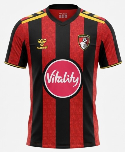 Camisa AFC Bournemouth 2026/27 - Torcedor Masculina - Vermelha Preta