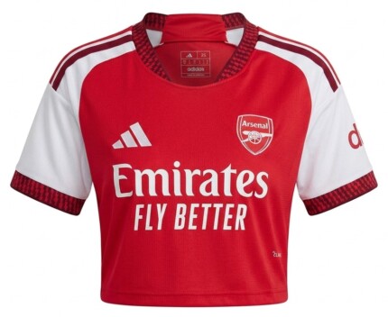 Camisa Cropped Arsenal FC 2026/27 - Torcedor Feminina - Vermelha Branca