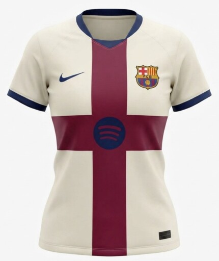 Camisa FC Barcelona 2026/27 - Torcedor Feminina - Bege Bordô
