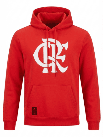 Moletom Capuz Flamengo - Vermelho Branco