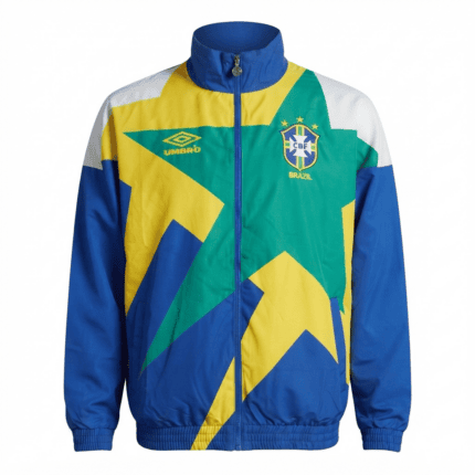 Jaqueta Cortavento Brasil 1994 - Retrô - Masculina - Azul - Verde - Amarela - Branca
