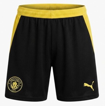 Calção Shorts Manchester City 2026/27 - Torcedor Masculino - Preto Amarelo