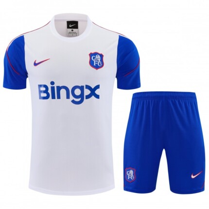 Kit Chelsea 2026/27 Camisa e Shorts de Treino - Azul - Branca