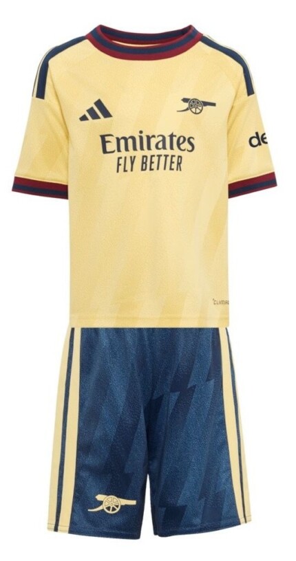 Kit Infantil Arsenal 2026/27 Away II - Amarelo - Azul - Vermelho