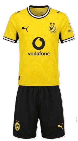 Kit Infantil Borussia Dortmund 2026/27 Home I - Amarela - Preta - Branca