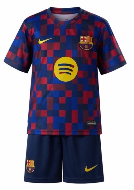 Kit Infantil FC Barcelona 2026/27 Pré-Jogo - Vermelho - Azul