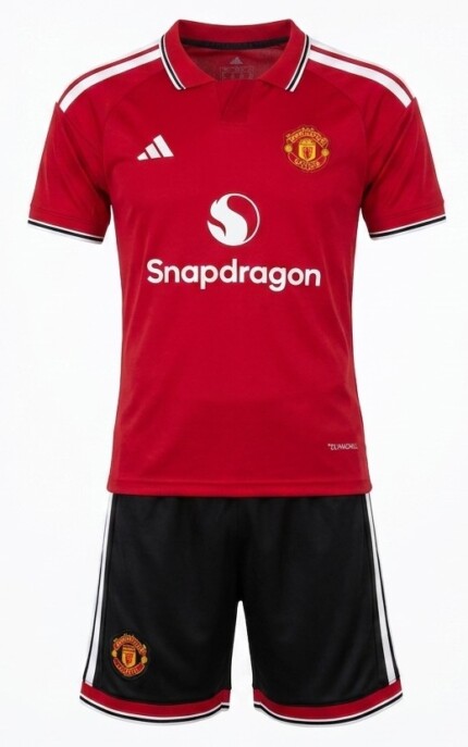 Kit Infantil Manchester United 2026/27 - Vermelho Preto