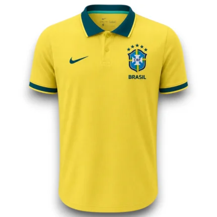 Camisa Brasil 2026/27 Polo - Torcedor Masculina - Amarela - Verde