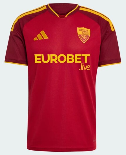 Camisa AS Roma 2026/27 - Torcedor Masculina - Vermelha Bordô Amarela