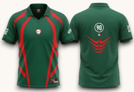 Camisa México 2026/27 Travis Scott Cactus Jack x Total 90 - Torcedor Masculina - Verde Vermelha