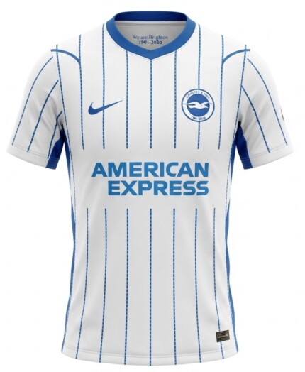 Camisa Brighton & Hove Albion FC 2026/27 - Jogador Masculina - Branca - Azul