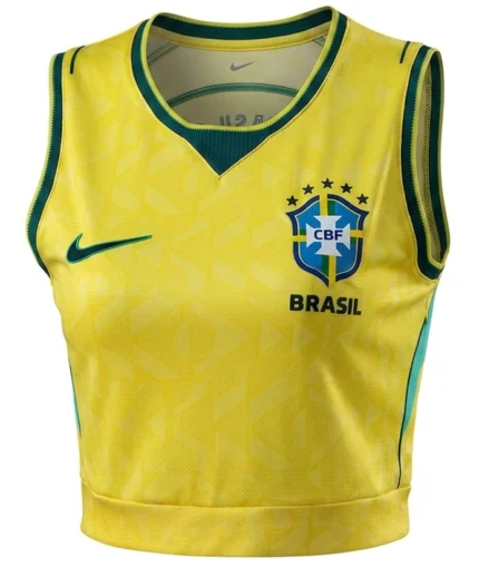Regata Cropped Brasil 2026/27 - Torcedor Feminina - Amarela