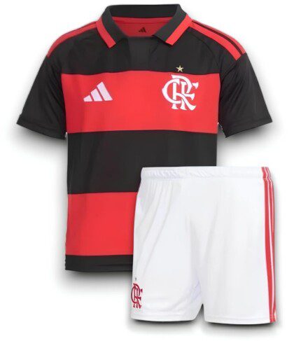 Kit Infantil Flamengo 2026/27 - Vermelho Preto Branco (Rubro-Negro)