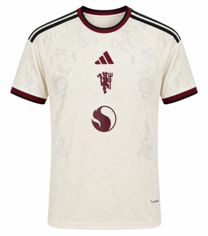 Camisa Manchester United 2026/27 III - Torcedor Masculina - Bege - Vermelha