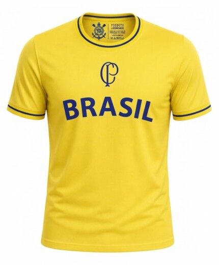 Camisa Corinthians 2026/27 CP Brasil - Torcedor Masculina - Amarela