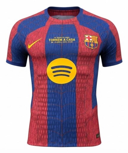 Camisa Barcelona 2026/27 Spider-Man - Jogador Masculina - Azul - Vermelha